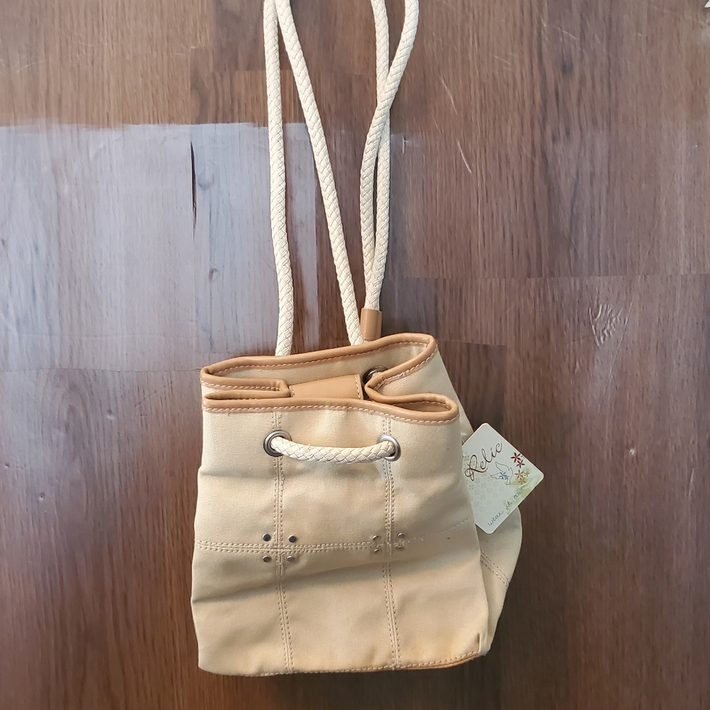 NWT Relic Tan Felicity Slung  Backpack with Rope Braided Straps